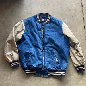 Dickies Vintage Denim/ Varsity Bomber Jacket- Size XL